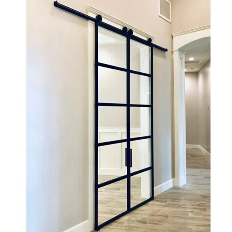 metal glass barn door with installation hardware kit metal glass barn door with installation hardware kit