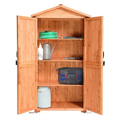 Easy Assemble Outdoor Garden Storage Sheds Tool House Waterproof Wood Tool Organizer