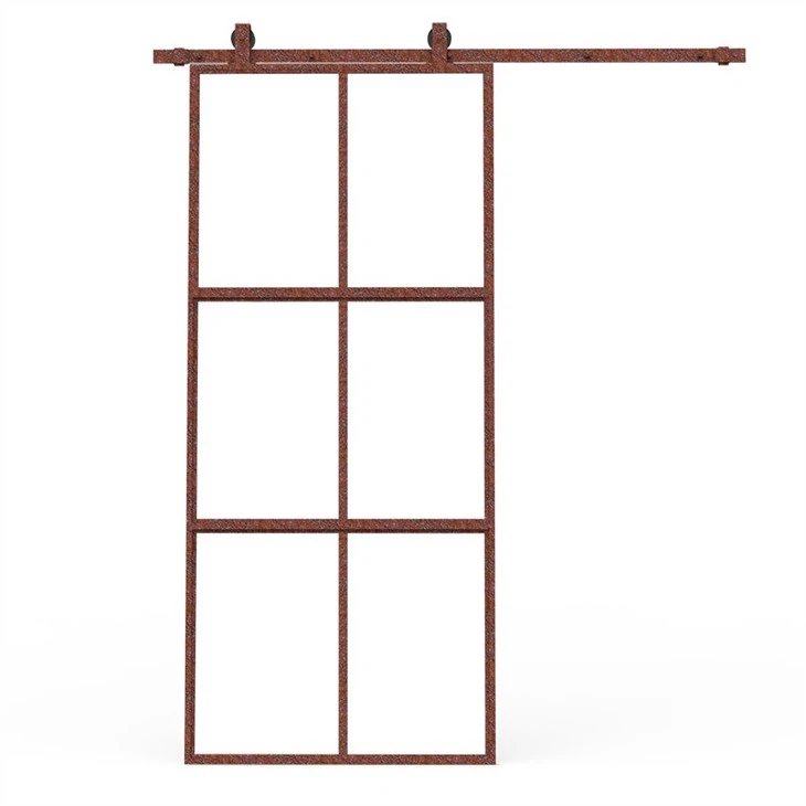 Black Metal Frame Glass Sliding Doors